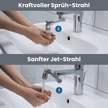 HydroJake | 1080° Wasserhahnaufsatz mit universeller Passform