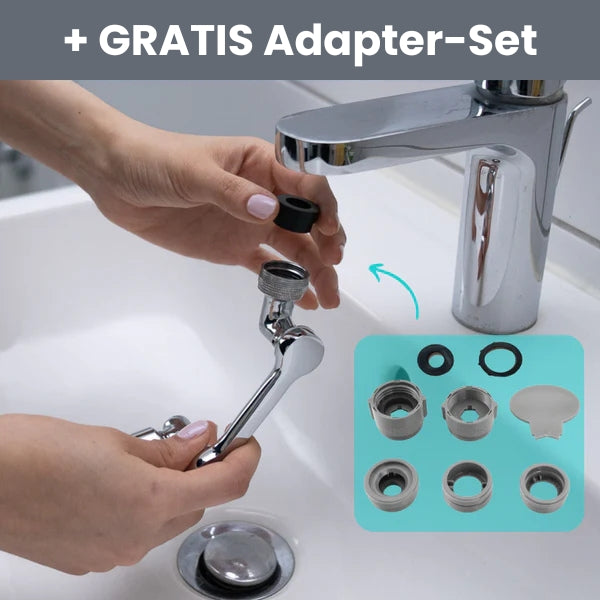 HydroJake | 1080° Wasserhahnaufsatz mit universeller Passform