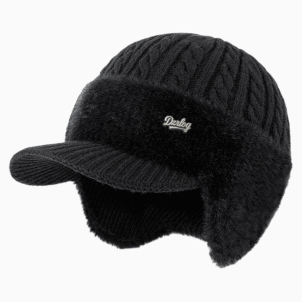 Snowie | Strickmütze mit Nerzfellfutter für vollständigen Kopf- und Ohrenschutz