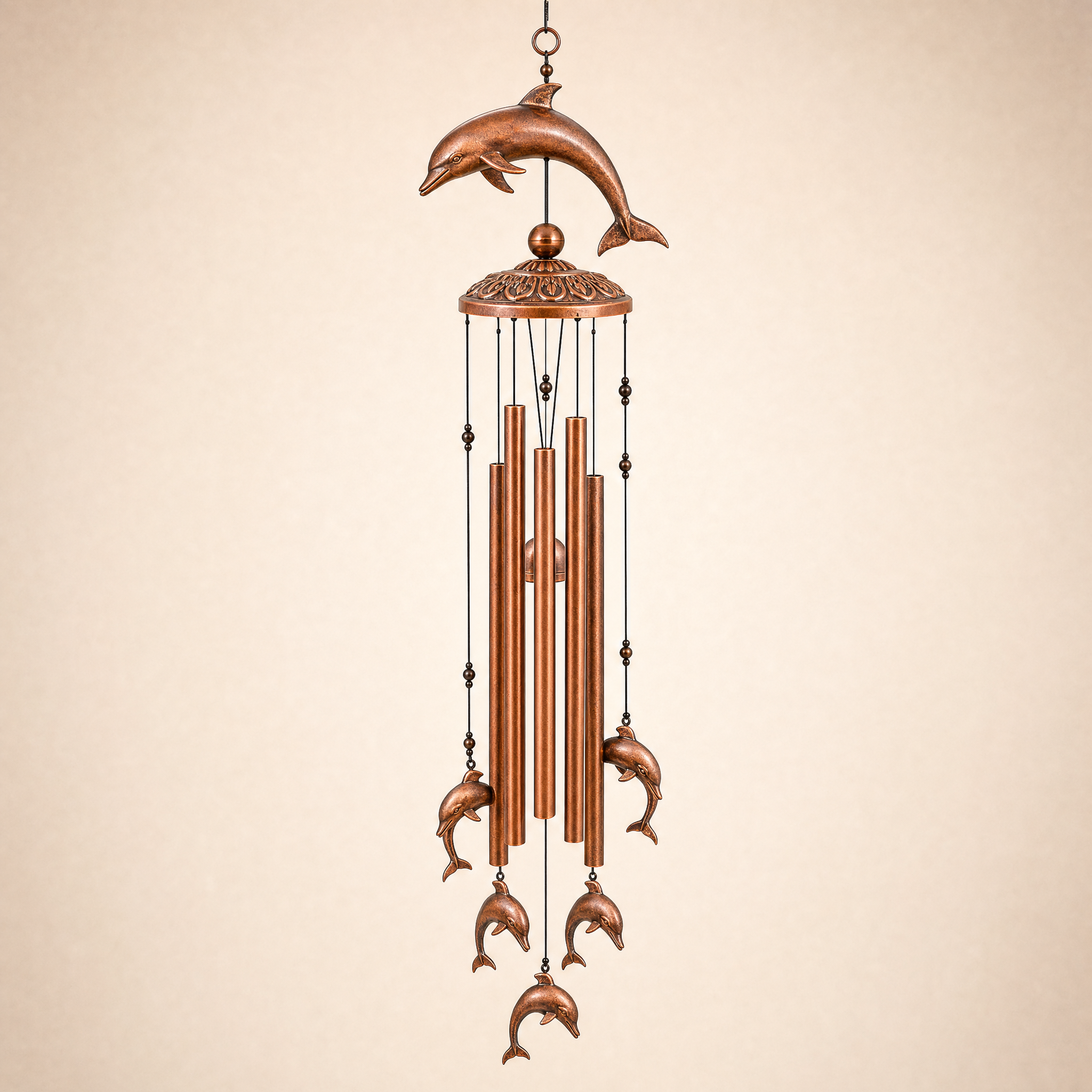 Bronze-Windspiel Delfin