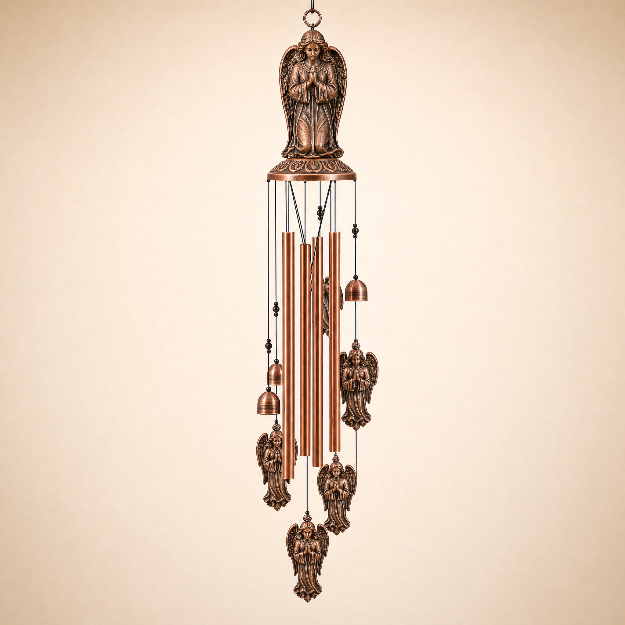 Bronze-Windspiel Engel